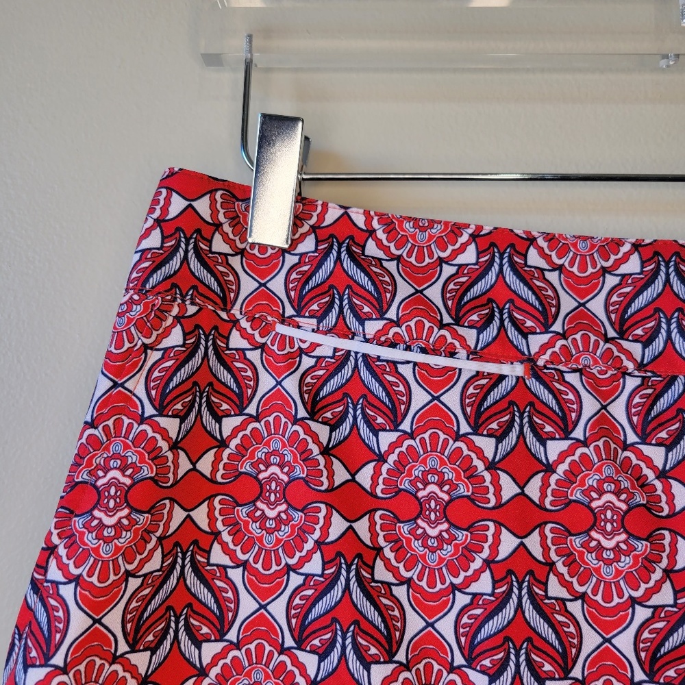 Sport Haley Golf Tennis Athletic Skort Women's Sz 8 Red Navy Poly Blend Zipper - Picture 2 of 15